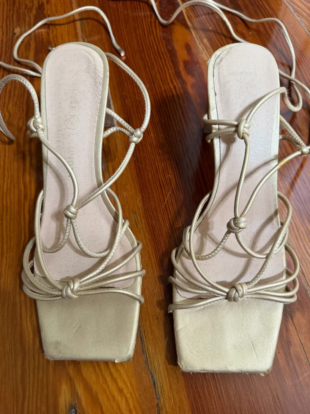 Chinese Laundry Yita Gold Strappy Heels